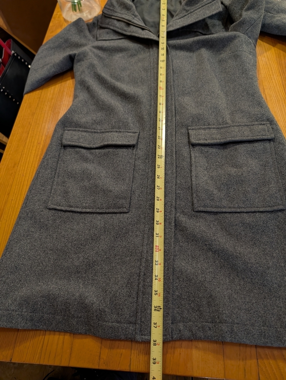 H&M Gray Hooded Wool-Blend Trench Coat - Picture 10 of 14